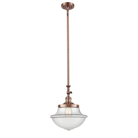 A large image of the Innovations Lighting 206 Large Oxford Antique Copper / Clear