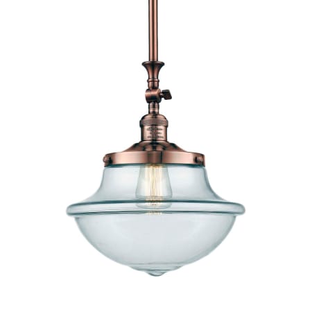 A large image of the Innovations Lighting 206 Oxford Schoolhouse Antique Copper / Clear