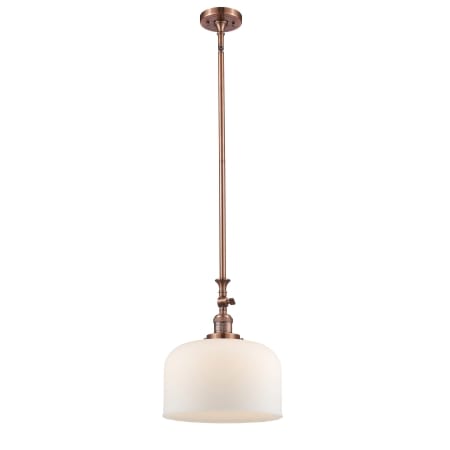 A large image of the Innovations Lighting 206 X-Large Bell Antique Copper / Matte White