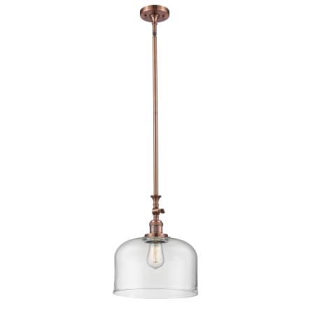 A large image of the Innovations Lighting 206 X-Large Bell Antique Copper / Clear