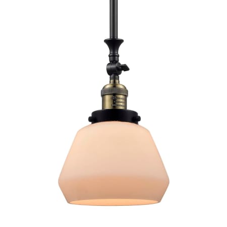 A large image of the Innovations Lighting 206 Fulton Black / Antique Brass / Matte White Cased