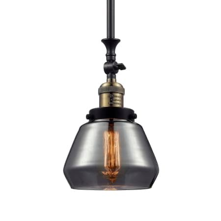 A large image of the Innovations Lighting 206 Fulton Black / Antique Brass / Plated Smoked