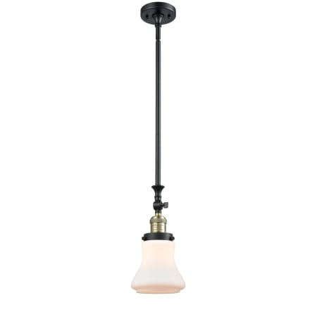 A large image of the Innovations Lighting 206 Bellmont Black Antique Brass / Matte White