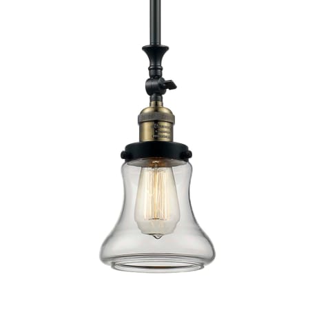 A large image of the Innovations Lighting 206 Bellmont Black / Antique Brass / Clear