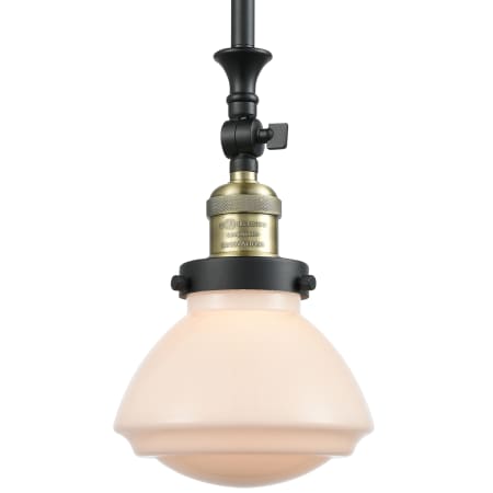 A large image of the Innovations Lighting 206 Olean Black Antique Brass / Matte White