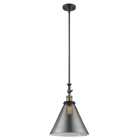 A large image of the Innovations Lighting 206 X-Large Cone Black Antique Brass / Plated Smoke