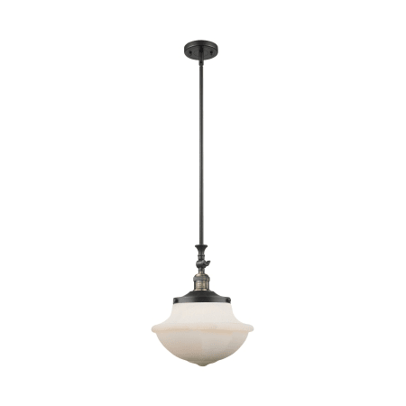 A large image of the Innovations Lighting 206 Large Oxford Black Antique Brass / Matte White