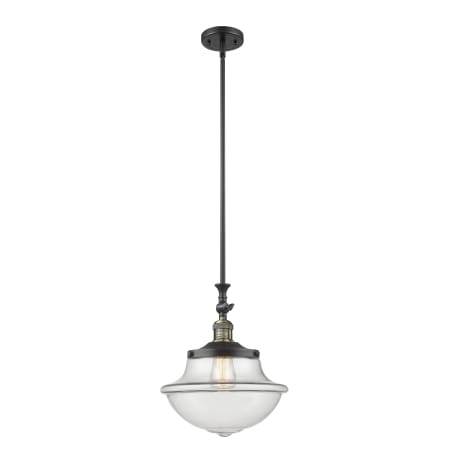 A large image of the Innovations Lighting 206 Large Oxford Black Antique Brass / Clear