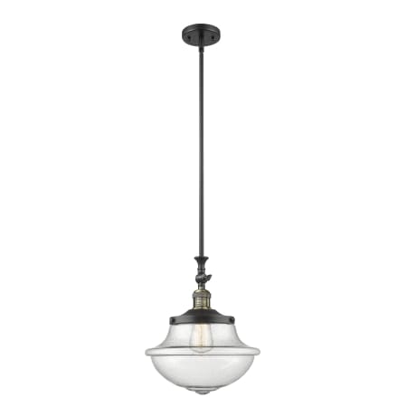 A large image of the Innovations Lighting 206 Large Oxford Black Antique Brass / Seedy