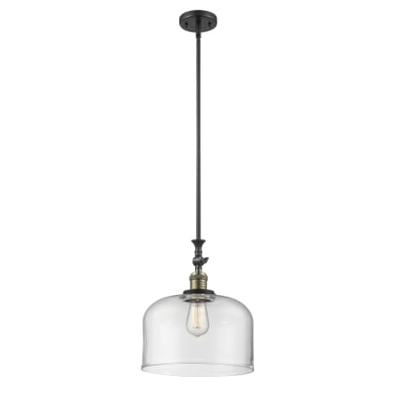 A large image of the Innovations Lighting 206 X-Large Bell Black Antique Brass / Clear