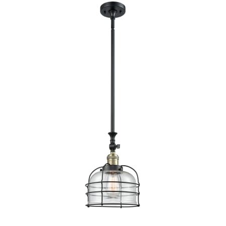 A large image of the Innovations Lighting 206 Large Bell Cage Black Antique Brass / Seedy