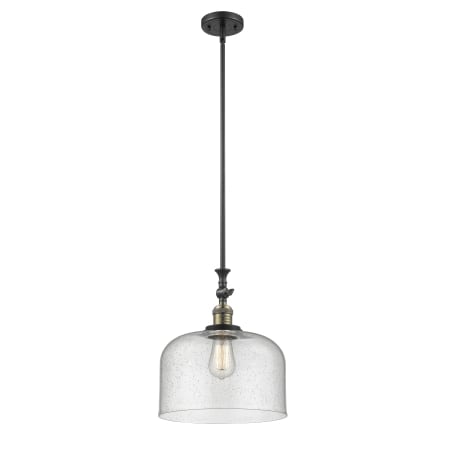 A large image of the Innovations Lighting 206 X-Large Bell Black Antique Brass / Seedy