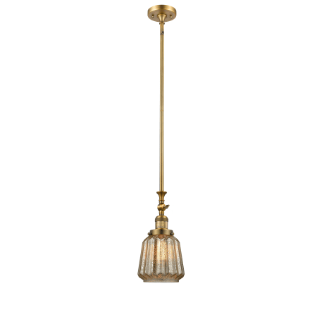 A large image of the Innovations Lighting 206 Chatham Brushed Brass / Mercury Fluted