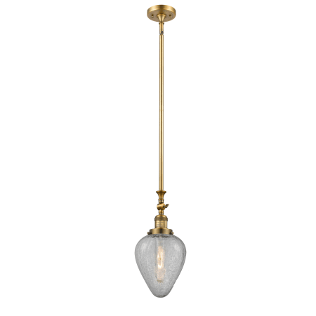 A large image of the Innovations Lighting 206 Geneseo Brushed Brass / Clear Crackle