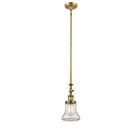 A large image of the Innovations Lighting 206 Bellmont Brushed Brass / Clear