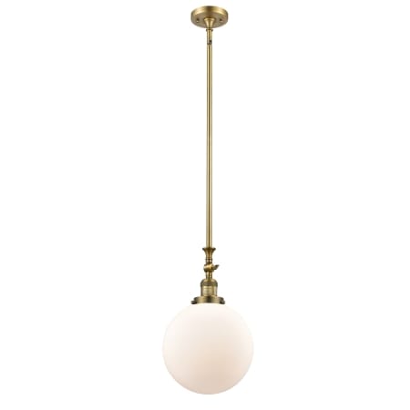 A large image of the Innovations Lighting 206 X-Large Beacon Brushed Brass / Matte White