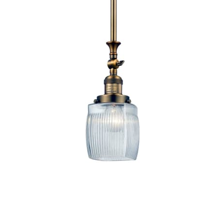 A large image of the Innovations Lighting 206 Colton Brushed Brass / Thick Clear Halophane