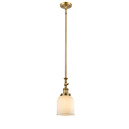 A large image of the Innovations Lighting 206 Small Bell Brushed Brass / Matte White Cased