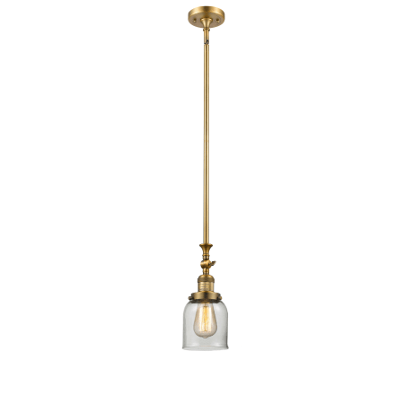 A large image of the Innovations Lighting 206 Small Bell Brushed Brass / Clear