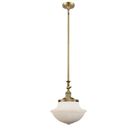 A large image of the Innovations Lighting 206 Large Oxford Brushed Brass / Matte White