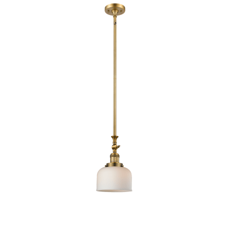 A large image of the Innovations Lighting 206 Large Bell Brushed Brass / Matte White Cased