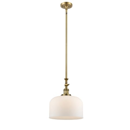 A large image of the Innovations Lighting 206 X-Large Bell Brushed Brass / Matte White