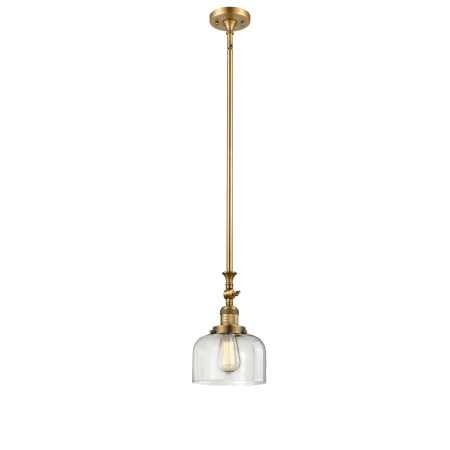 A large image of the Innovations Lighting 206 Large Bell Brushed Brass / Clear