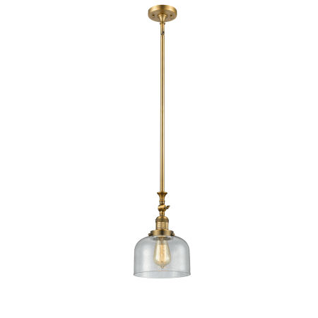 A large image of the Innovations Lighting 206 Large Bell Brushed Brass / Seedy