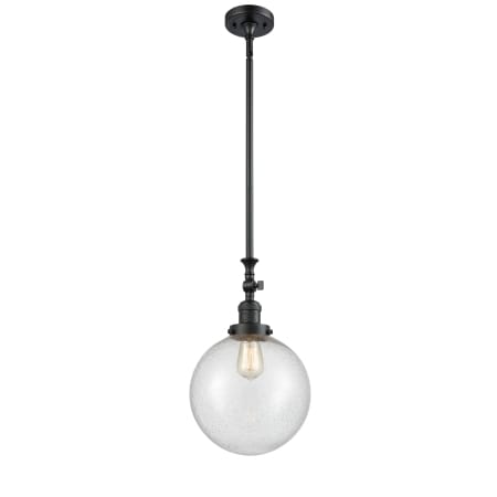 A large image of the Innovations Lighting 206 X-Large Beacon Matte Black / Seedy