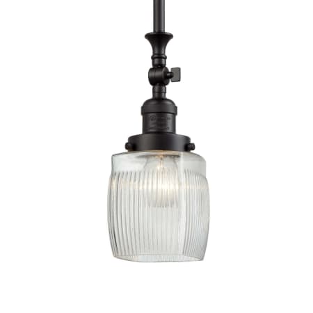 A large image of the Innovations Lighting 206 Colton Matte Black / Thick Clear Halophane