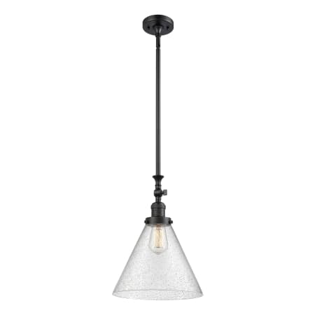 A large image of the Innovations Lighting 206 X-Large Cone Matte Black / Seedy