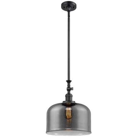 A large image of the Innovations Lighting 206 X-Large Bell Matte Black / Plated Smoke
