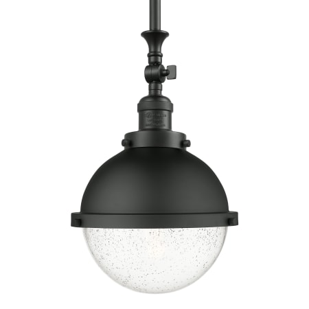 A large image of the Innovations Lighting 206-14-9 Hampden Pendant Matte Black / Seedy