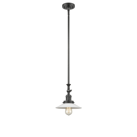 A large image of the Innovations Lighting 206 Halophane Oil Rubbed Bronze / Matte White Halophane