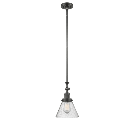 A large image of the Innovations Lighting 206 Large Cone Oiled Rubbed Bronze / Seedy