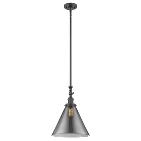 A large image of the Innovations Lighting 206 X-Large Cone Oil Rubbed Bronze / Plated Smoke