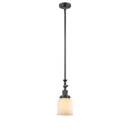 A large image of the Innovations Lighting 206 Small Bell Oiled Rubbed Bronze / Matte White Cased