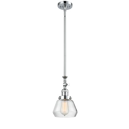 A large image of the Innovations Lighting 206 Fulton Polished Chrome / Clear