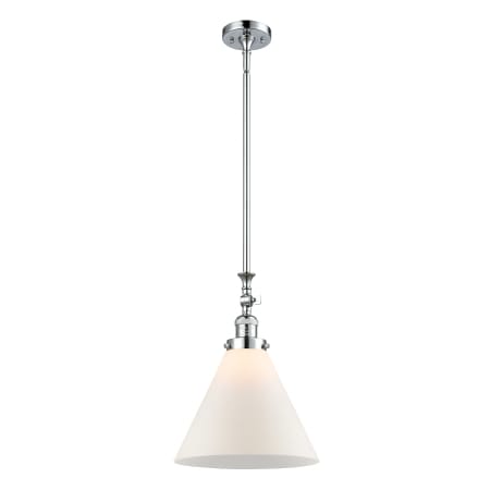 A large image of the Innovations Lighting 206 X-Large Cone Polished Chrome / Matte White