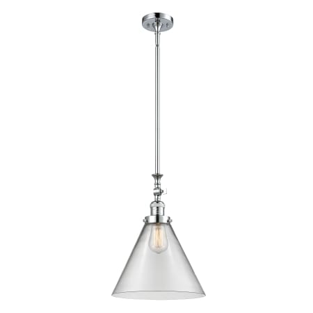 A large image of the Innovations Lighting 206 X-Large Cone Polished Chrome / Clear