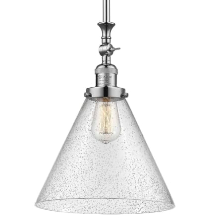 A large image of the Innovations Lighting 206 X-Large Cone Polished Chrome / Seedy