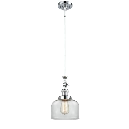 A large image of the Innovations Lighting 206 Large Bell Polished Chrome / Clear