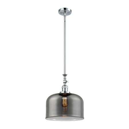 A large image of the Innovations Lighting 206 X-Large Bell Polished Chrome / Plated Smoke