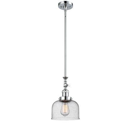 A large image of the Innovations Lighting 206 Large Bell Polished Chrome / Seedy