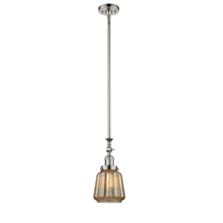 A large image of the Innovations Lighting 206 Chatham Polished Nickel / Mercury Fluted