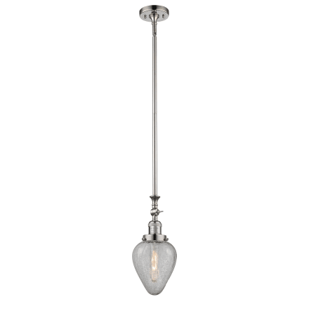 A large image of the Innovations Lighting 206 Geneseo Polished Nickel / Clear Crackle