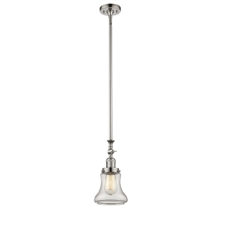 A large image of the Innovations Lighting 206 Bellmont Polished Nickel / Clear