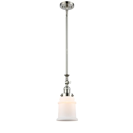 A large image of the Innovations Lighting 206 Canton Polished Nickel / Matte White