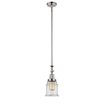 A large image of the Innovations Lighting 206 Canton Polished Nickel / Clear