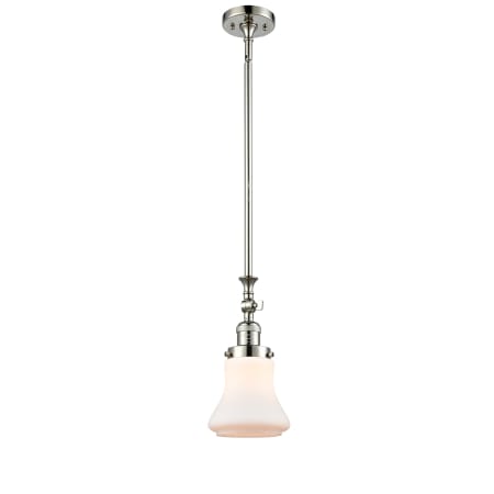 A large image of the Innovations Lighting 206 Bellmont Polished Nickel / Matte White